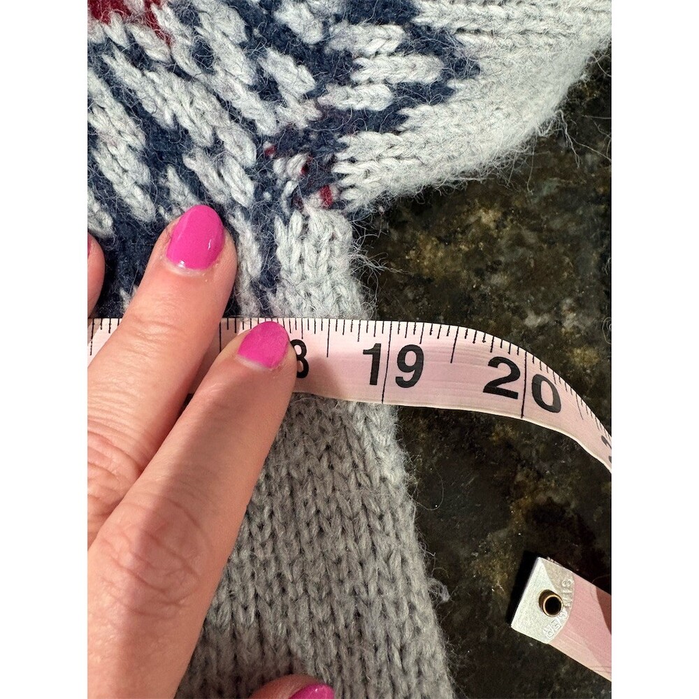 Old Navy Sweater Womens Small Gray Fair Isle Yoke Oversized Crew Neck - Picture 5 of 7